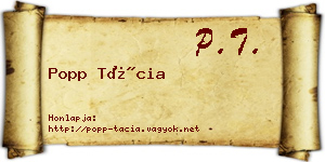 Popp Tácia névjegykártya
